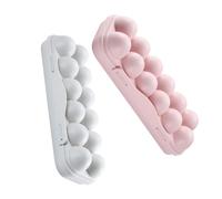 SHINEOFI 2pcs Stackable Plastic Egg Storage Box Lids 12-Compartment Kitchen Egg Holder for Fridge Leakproof Refrigerator Organizer for Fresh Storage