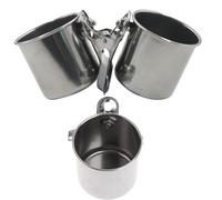SHINEOFI 2Pcs Stainless Steel Parrot Feeder Bowl Set with Large Clamp Cups, Bird Feeding Water and Food Bowls for Cage, Sturdy Pet Feeding Supplies for Parrots and Small Birds