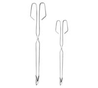 SHINEOFI 2pcs Stainless Steel Trash Picker Upper Grabber with Convenient Size and Secure Grip, Flipping Food Grabber Tool for Elderly Seniors Reaching and Picking up Trash