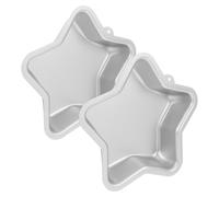 SHINEOFI 2pcs Star Shaped Cake Mold Set, Nonstick Aluminum Alloy Five Pointed Star Bakeware Pans for Birthday Cakes, Cheesecakes, Cupcakes, and Dessert Baking