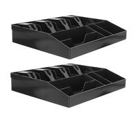 SHINEOFI 2pcs Supermarket Cash Drawer Multi-grid Insert Tray Small Currency Storage Box with Compartments for Bills and Coins Compact Design for Retail Counters