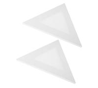 SHINEOFI 2pcs Triangle Canvas Panels Stretched Art Boards for Oil Acrylic Painting Unique Triangular Shape Wood Frame Portable Small Multipurpose Painting Supplies for Artists and Home