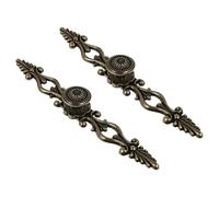 SHINEOFI 2pcs Vintage European Floral Pattern Zinc Alloy Cabinet Pulls with 6.3 Inch Hole Spacing, Comfortable Grip and Exceptional Resistance to Fading for Drawer and Dresser