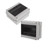 SHINEOFI 2pcs Way Outdoor Power Distribution Box with Transparent Window and Din Rail Enclosure for Circuit Breaker Protection for Ev Charging Stations and Weatherproof Electrical Systems