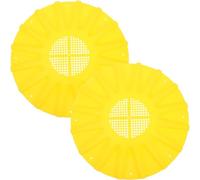 SHINEOFI 2Pcs Way Plastic Beehive Escape Disc Beekeeping Tool for Efficient Bee Colony Transfer Lightweight Round Hive Entrance Vent for Backyard and Professional Beekeepers Yellow Bee