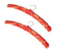 SHINEOFI 2pcs Wedding Coat Hangers Decorative Hangers Cloth and Foam Material Non-Slip Use Stylish Chinese Character Design Elegant Chic Home and Wedding