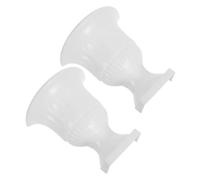 SHINEOFI 2pcs White Plastic Half Wall Flower Holders with French Artistic Touch, Space-saving Versatile Vases for Fake Greenery, Decorative Vases for Kitchen, Cafe, Living Room, Bathroom