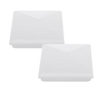 SHINEOFI 2pcs White PVC Pyramid Fence Post Caps with Square Shape England Style Decorative Vinyl Fence Post Caps for Wooden Poles for Community and Villa Gardens Easy Installation