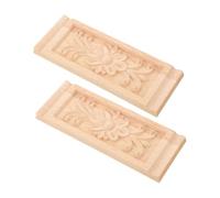 SHINEOFI 2pcs Wood Onlay Appliques Decorative Corner Trim for Cabinet DIY Furniture Decoration European Style Carved Embellishments Easy Peel and Stick Installation