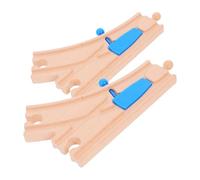 SHINEOFI 2pcs Wooden Train Track Connectors - Switch Track Accessories for Kids’ Wooden Train Sets, Compatible with Leading Brands, Ideal for Creative Play