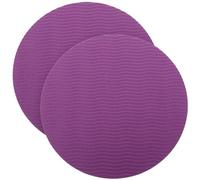 SHINEOFI 2pcs Yoga Kneeling Pad Pair with Non Slip Grip for Pilates | Purple Rubber and Tpe, Smooth Textured Surface, Portable Home Use, Stable Support on Hard Floors