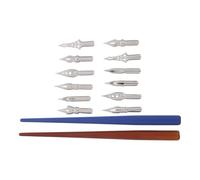 SHINEOFI 2sets Art Calligraphy Dip Pen Set with Replaceable Nibs and Wooden Holder for Writing Drawing and Manga Includes Pens for Precision and Comfort