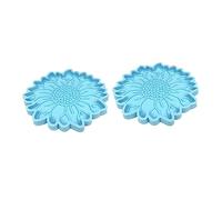 SHINEOFI 2sets Flower Fondant Moulds DIY Coaster Silicone Molds for Home Decor 2pcs*2
