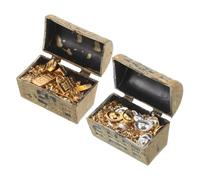 SHINEOFI 2Sets Miniature Treasure Chest Coins Bars Realistic Dollhouse Accessories Detailed Ingot Models for Miniature Scenes for Collectibles Play Decor