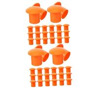 SHINEOFI 2sets Plastic Mushroom Caps Safety Covers for Screw Stakes Durable Protection Accessories for Construction High Visibility End Caps Wear Compression Resistant 40pcs*2