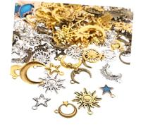 SHINEOFI 3 packs Alloy Moon Star Planet Charms DIY Necklace Pendants Jewelry Accessories for Bracelet Crafting Smooth Edges Unique Celestial Design for Festival and Party Use