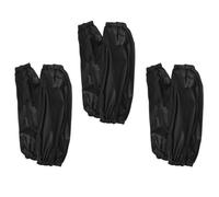 SHINEOFI 3 Pairs Waterproof PVC Oversleeves for Arms and Forearms, Black | One Size Fit, Simple Design with Red Trim, for Art Studio Work and Household Cleaning