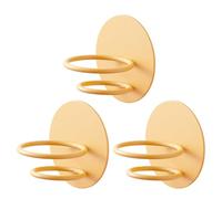 SHINEOFI 3 Pcs Wall-mounted Makeup Sponge Egg Rack Set, Reusable Carbon Steel Puff Holders with Sturdy Yellow Finish, Space-saving Organiser for Or Dressing Room