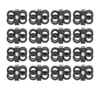 SHINEOFI 30 Pcs Black Plastic Shoelace Buckles for Sneaker Laces | Adjustable Clasp Design, for Climbing Boot Lace and Strap Use, Practical Outdoor Choice