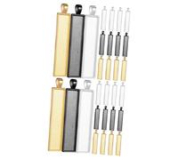 SHINEOFI 30 pcs Rectangle Pendant Bases Jewelry Making Accessories DIY Craft Charms Silver Gold Black for Versatile Creative Jewelry Designs