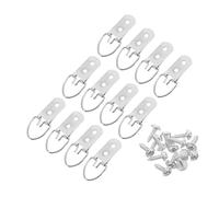 SHINEOFI 30 Set Heavy Duty D-Ring Picture Frame Hangers with Screws for Cross Stitch Wood Frames Strong Double Art Strap Hooks for Painting Photo Mirror Mounting