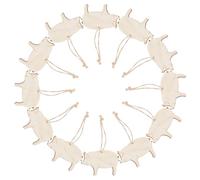 SHINEOFI 30 Sets Pig Wooden Decorations Natural Wood Portable Hanging String Creative Blank Design Versatile Use with Ropes for Home Decor and Personal Wishes