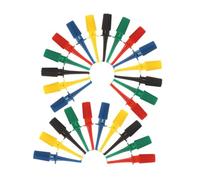 SHINEOFI 30pcs Electrical Test Clips Multimeter Test Hook Clamp Wire Piercing Probes Colorful Mini Hook Clips Kit for Electrical and Breadboard Components (Red Green Blue Yellow Black,