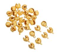 SHINEOFI 30pcs Mini Tibetan Style Alloy Tiger Head Jingle Bells for DIY Jewelry Making Sturdy Vintage Brass Pendants for Bracelets Necklaces Hairpins Wind Chimes and Craft Projects