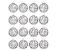 SHINEOFI 30pcs Saint Benedict Cross Pendant Holy Medal Charm Faith-based Necklace Spiritual Protection Jewelry for Men Women Prayer