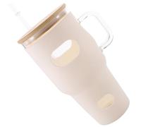 SHINEOFI 32Oz Large Capacity Glass Tumbler with Lid and Straw, Heat-Resistant Water Cup with Silicone Sleeve, Portable Drink Bottle for Travel and Outdoor Use