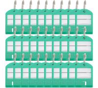 SHINEOFI 35pcs Key Labels Key Classification Tags ABS Plastic Green Keyring for USB Flash Drives Organization