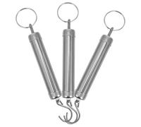 SHINEOFI 3pcs 5kg Portable Spring Scale Hook Mechanical Pocket Weighing Scale Tool Silver Compact Luggage and Market Weighing Equipment for Travel and Kitchen Use