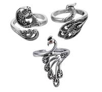 SHINEOFI 3pcs Adjustable Metal Knitting Loop Rings Yarn Guides Sewing Tools Lightweight Finger Thimbles for Crochet Knitting Kits Beginners Adults