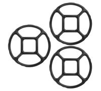 SHINEOFI 3pcs Black Enamel Wok Rack Rings Gas Stove Accessories with Flat Shape and Compact Design for Balancing Small Pots Or Pans on Cooker Hob