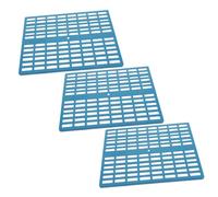 SHINEOFI 3pcs Blue Plastic Bunny Foot Mat for Rabbit Cage, Wear-resistant Small Animal Floor Pads 34x25x1cm, Suitable for Hamster and Indoor Pet Enclosures