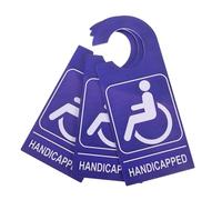 SHINEOFI 3pcs Blue PVC Handicap Parking Sign Lightweight Portable Disabled Parking Placard with Clear Wheelchair Symbol for Car Door Rearview Mirror Use
