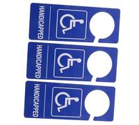SHINEOFI 3pcs Blue PVC Handicap Sign Disabled Parking Placard for Car and Door Weather-resistant Wheelchair Permit Tag Portable for Handicap Parking Lot Use