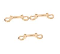 SHINEOFI 3pcs Brass Lobster Clasp Buckle Clip for Bag Strap Key Holder Cleat Hook Flat Cord Belting Oval Swivel Trigger Extra-Secure Spring-Close Gate