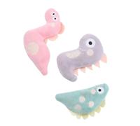 SHINEOFI 3pcs Cat Plush with Catnip - Interactive Pink Snake, Gray Dinosaur Green Fish - Soft Pet Teaser Set for Kitten Play and Chewing