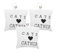 SHINEOFI 3pcs Catnip Embroidered Canvas Cat Chew Teeth Cleaning | Kitten Assortments, Cotton and Canvas Build, Play and Outdoor Use, Cat Mice Scrunching Random Color