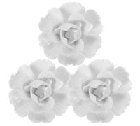 SHINEOFI 3Pcs Ceramic Peony Flower Wall Art Decor Set 3D Floral Wall Hanging Sculpture for Living Room and Bedroom White Small Decorations for Home