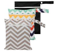 SHINEOFI 3pcs Diaper Pouch with Zipper for Travel and Outdoor Use, Pvc Quilted Cosmetic Pouch Bag for Organizing Diapers and Essentials, Medium 20x25cm Nursery School Bag