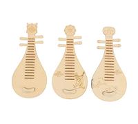 SHINEOFI 3Pcs DIY Wooden Lute Toy for Boy Girl Musical Instrument Kit with Chinese Style Patterns Educational Music Toy for Creative Play and Family Bonding