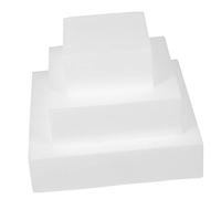 SHINEOFI 3pcs Foam Cake Model Square Fake Cakes Wedding Decorations Circle Cake Cake Tiers Cake Dummies Faux Wedding Cake Cupcake Flowers Foam Ball White to Rotate