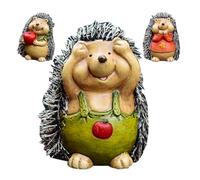 SHINEOFI 3pcs Garden Hedgehog Statue Lovely Hedgehog Statue Outdoor Ceramic Figurines for Villa Patio Lawn with Fine Craftsmanship Easy to Install Creative Cartoon Design