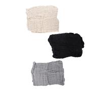 SHINEOFI 3pcs Halloween Gauze Creepy Cloth Decorations Black Gray White Flexible Tearable Drapable for Haunted House Terror Scene Party Supplies