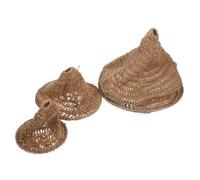 SHINEOFI 3pcs Handwoven Boho Pendant Lamp Shades Braided Jute Rope Ceiling Light Covers Rustic Woven Lampshades for Restaurant Hotel Home Dining Hall Decor Aperture