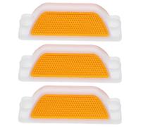SHINEOFI 3pcs Heavy Duty Road Reflective Markers 120x40mm Rectangular Driveway Guide Signs Double Yellow Pavement Reflectors for Garage and Highway Traffic Safety