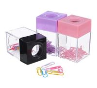 SHINEOFI 3pcs Magnetic Paperclip Holder Square Plastic Organizer with Lid for Office and Crowded Workstations, Multipurpose Desk Storage Box with Sl nd Professional Design