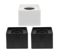 SHINEOFI 3pcs Microphone Logo Sleeve Square Cube Interview Mic Stand Protector for Reporters Black and White
